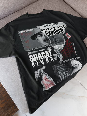 Rebel Roar ft. Bhagat Singh - Oversized Patriotic Tee